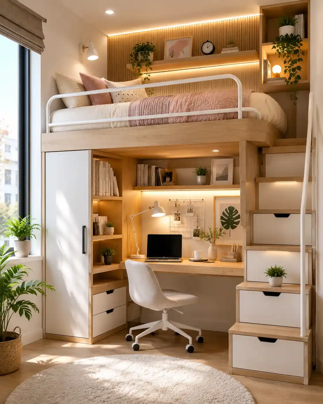 Compact Loft Bed for Tiny Rooms