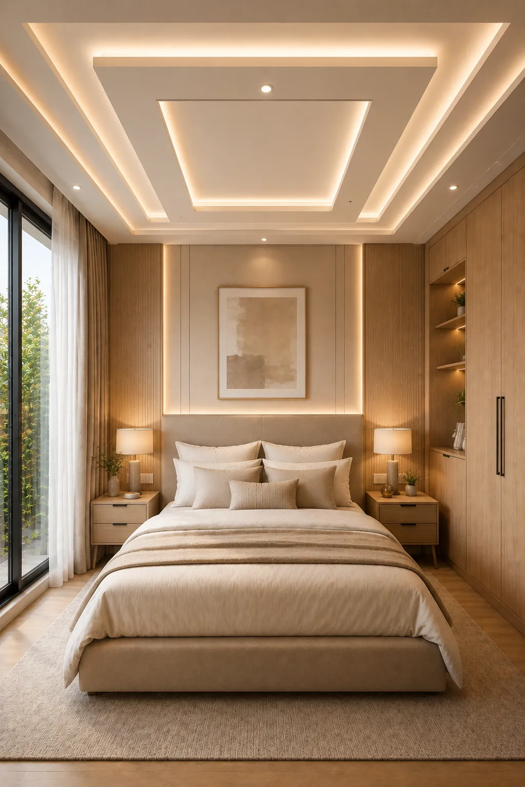 Contemporary false ceiling bedroom