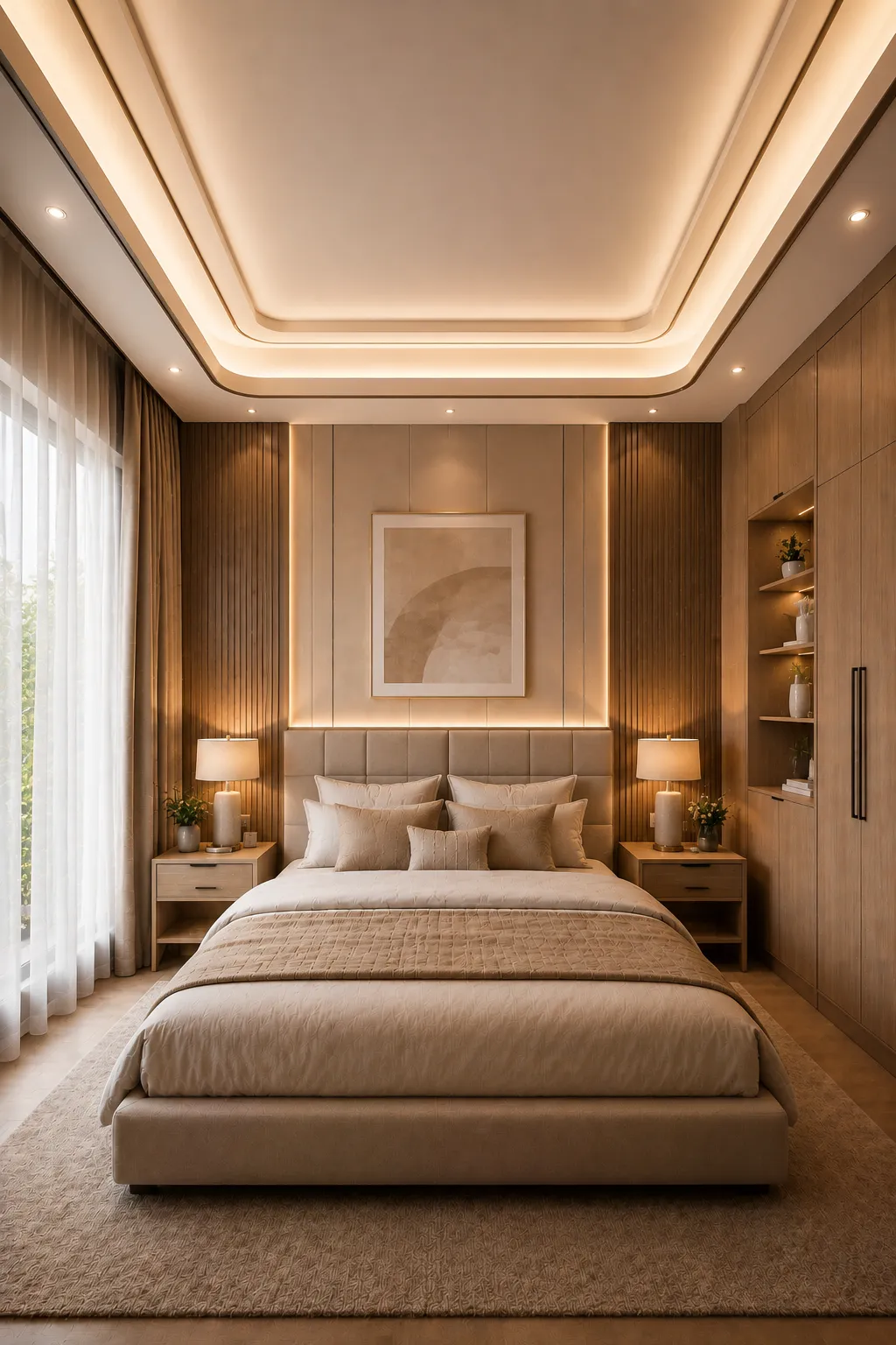Hotel-style bedroom ceiling