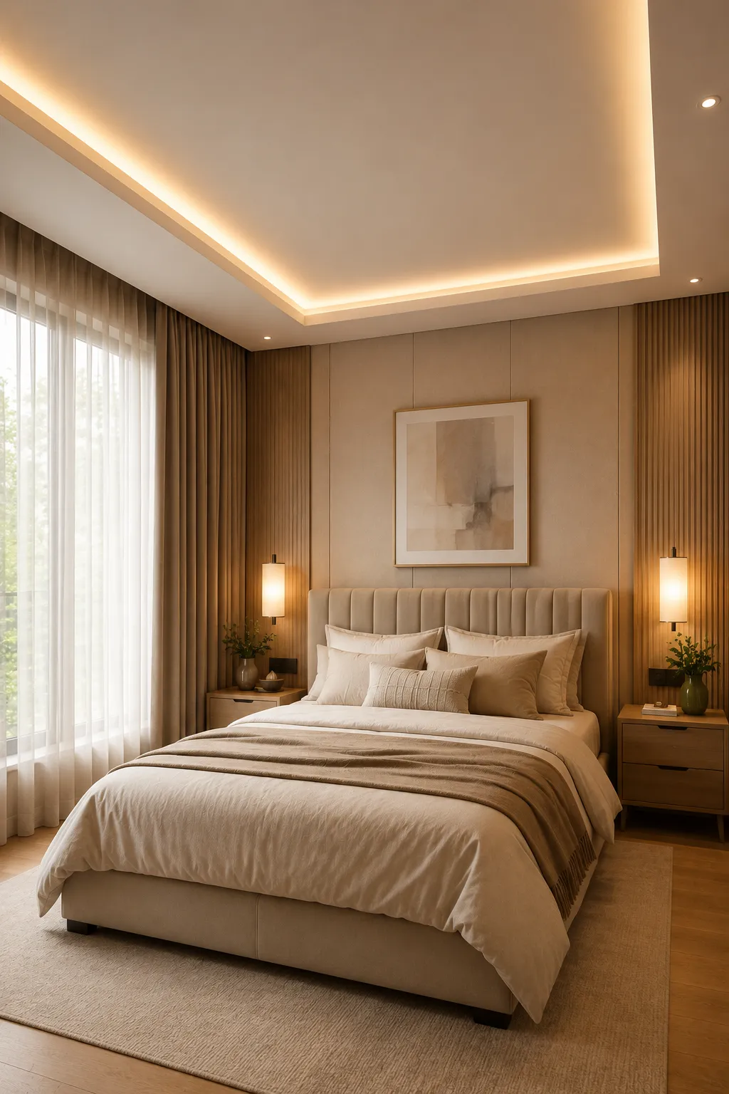 LED cove lighting ceiling bedroom
