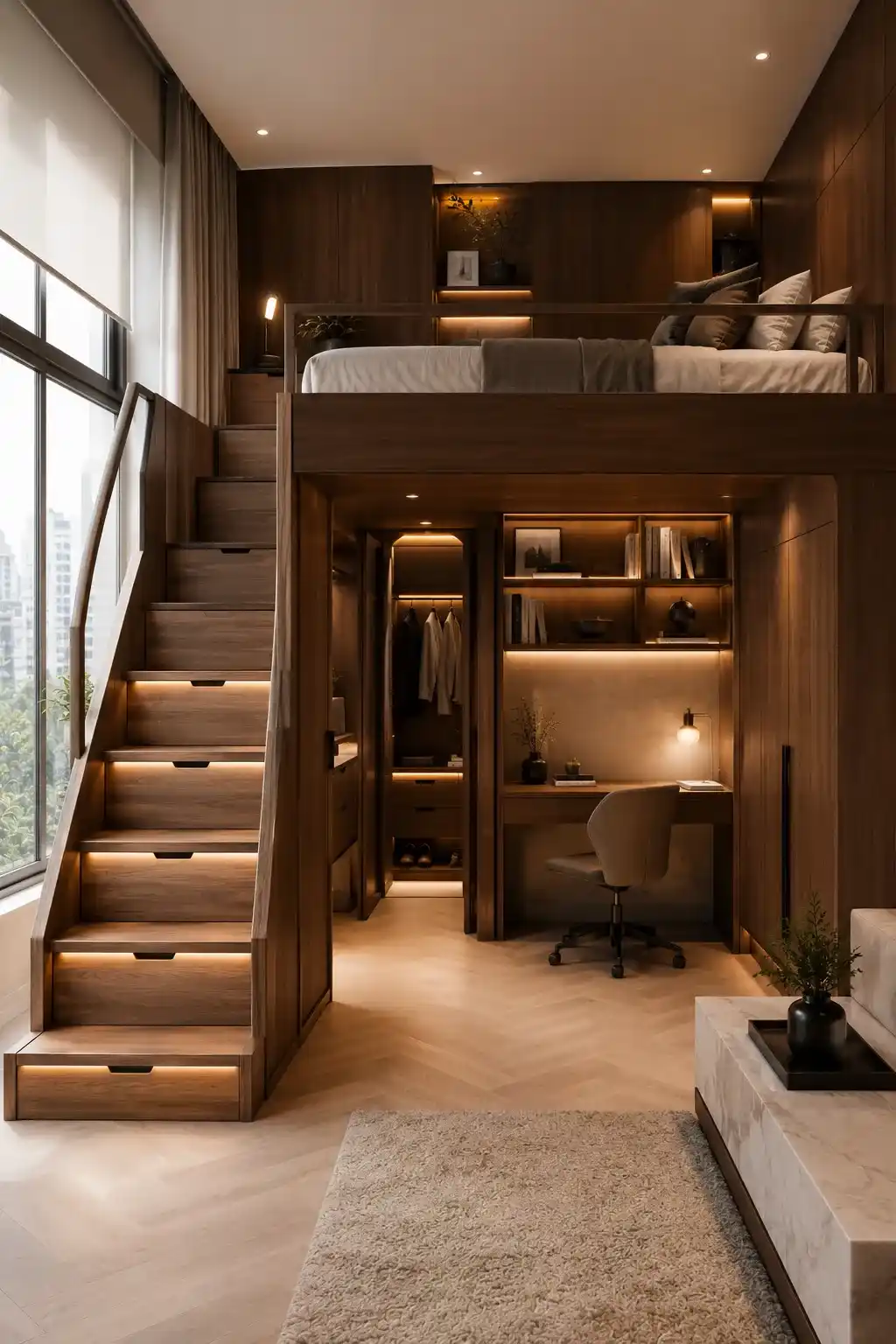 Luxury Custom Loft Bed Setup