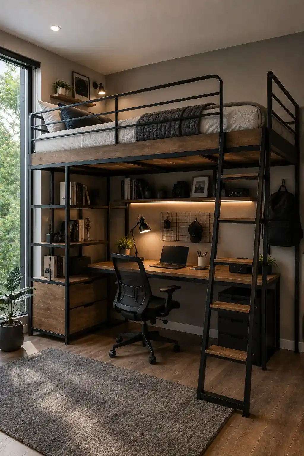 Metal Frame Loft Bed