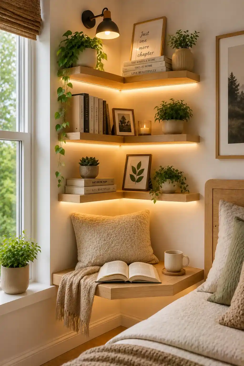 Reading Corner Shelf Setup Small Bedroom